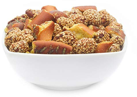 1 x 3kg Knabbermischung Party Knabberei süß & sauer Snack Erdnuss mit Sesam Brezel mit Honig und Senf vegetarisch