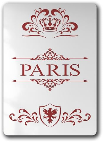 Schablone Paris Schriftzug Shabby Krone - BO31
