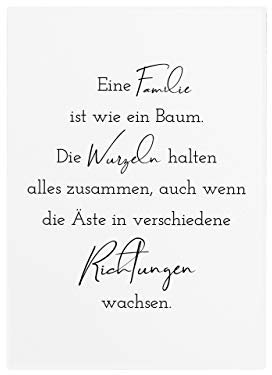 Interluxe 42x30cm Holzschild EINE Familie IST WIE EIN Baum Wurzeln Äste Zitat Interior Wandgestaltung
