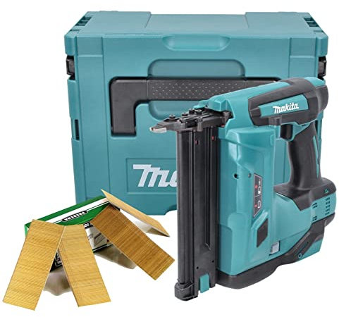 Makita DBN 500 ZJ Cloueuse sans fil 15-50 mm 90° 18 V + Clous pour cloueurs 50 mm - 20000 pièces + Coffret de transport MakPac - sans Batterie, sans Chargeur