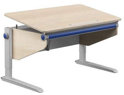 Moll Winner Comfort Kinderschreibtisch höhenverstellbar | mitwachsend & ergonomisch mit neigbarer Tischplatte & gerundeten Ecken | Schreibtisch ideal für Schulkinder | Made in Germany