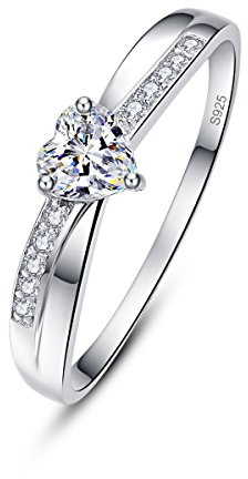 BONLAVIE Ringe für Damen Silber 925 Herzring Zirkonia Daumenring Ewigkeit Ehering Promise Ringe Silber Ringe für Versprechen Frauen Schmuck