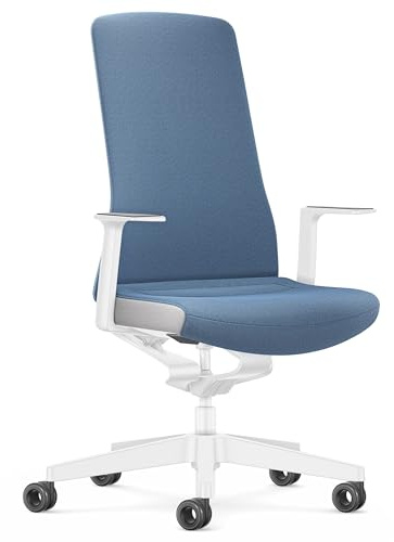 Interstuhl Bürostuhl Pure Interior Edition – Anpassung an Gewicht und Bewegung – ergonomische Smart-Spring-Technologie (Blau I Weiß)