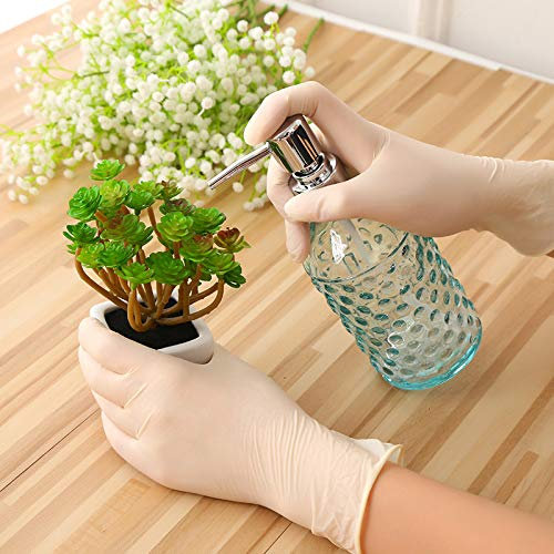 Verschleißfeste Handschuhe 100 stücke/Mechaniker Handschuhe Nitrilhandschuhe Haushaltsreinigung Waschen weiß Labor Nail Art Antistatische Handschuhe (Color : White, Size : L)
