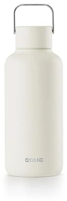 EQUA Timeless Trinkflasche, Edelstahl, 600ml, BPA-frei, auslaufsicher, haltbar, multifunktional, Gebrochenes Weiß, klein, Cremeweiß