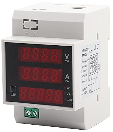 Misuratore di Potenza Digitale, Misuratore di Energia LED Voltmetro Amperometro Din Rail Multi Funzionale (AC200 450/100A)(AC200-450/100A)