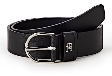 Tommy Hilfiger Damen Gürtel Timeless 3,5 cm Ledergürtel, Schwarz (Black), 70