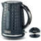 Linsar - Electric Kettle - Curved Texture - 1,7 L - Kettle with High Gloss, Chrome Accents, Limescale Filter, Automatic switch-off, On/Off switch illuminated - 3000 Watts (Blue)