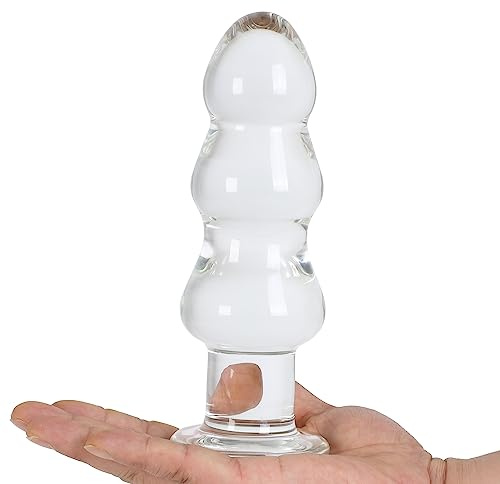 Aptitan Pagoda Large Glass Anal Plug Crystal Butt Plug Wand Anal Trainer Anus Expander Sex Toy (Large)