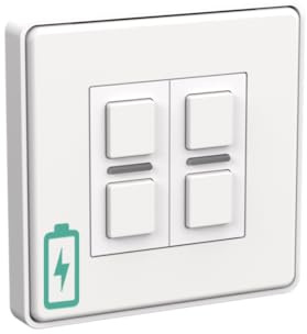 Lightwave Wire-Free Scene Selector (4 Button) White Metal - Battery Powered, Multi-Press Built-In