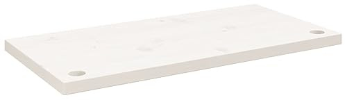 vidaXL Piano Scrivania Bianco 80x40x2,5 cm in Legno Massello di Pino, Piano scrivania in Legno, Piano Tavolo da Pranzo, Piano sostitutivo