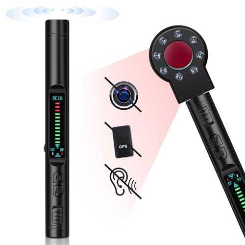 LUNEIE Rilevatore Microspie, Rilevatore Telecamere Nascoste Anti-Spia, Disturbatore di Segnale, Rilevatore di Cimici RF Senza Fil GSM Dispositivo di Ascolto Ricerca per Hotel Casa Ufficio