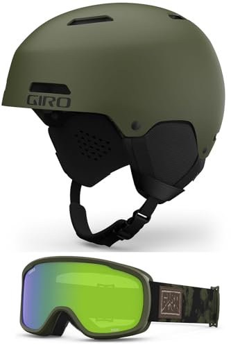 Giro Ledge Schneehelm-Schutzbrillen-Kombination, (Kombi), matt, Grün (Trail Green Cloud Dust), Größe M