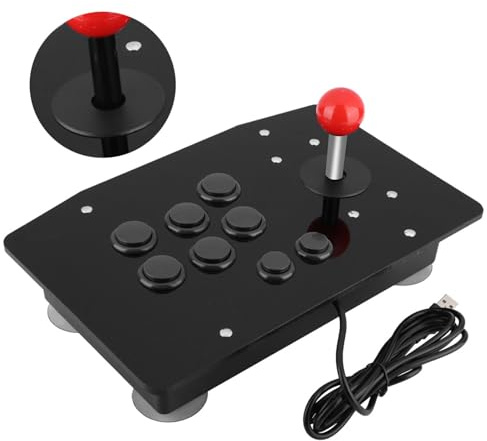 Akozon -Rocker-Spiel, Joystick-Joystick, 8 Tasten, Spiele und Umgebung, 8-Tasten-Griff-Controller, Schwarz