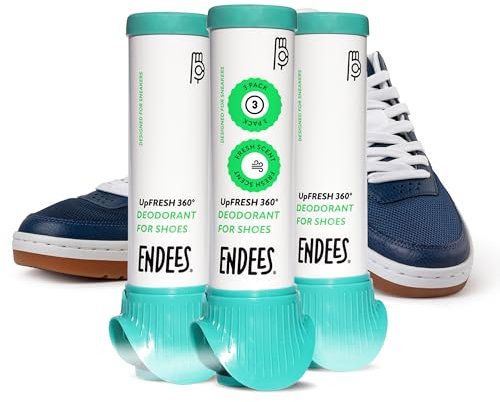 endees - UpFresh 360° Deodorante Spray per Scarpe (100ml) - Freschezza a Lunga Durata con Applicazione 360° - Spray che Neutralizza Odori -Set 3 Pezzi per Sport e Uso Giornaliero