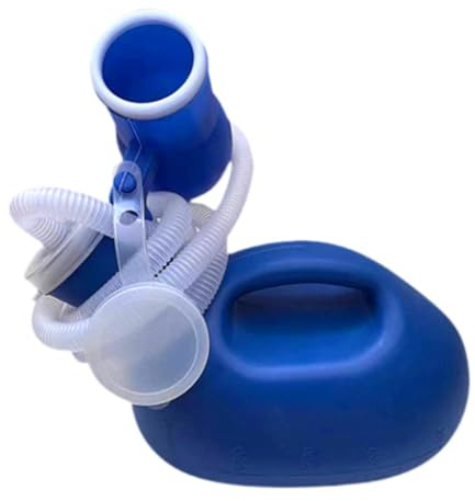 MagiDeal Urinarios para hombres, botella para orinal masculino, inodoro para acampar, 2000ml, tubo portátil de 59,06 de largo para conducir, acampar, casa, Azul