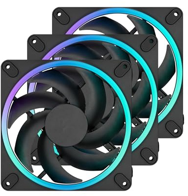 Fractal Design Momentum 14 RGB - Leiser PC-Gehäuselüfter - 140 mm - ARGB Gen 2-20 LEDs - Flüssigkristallpolymer (LCP) Flügel - Fluiddynamisches Lager (FDB) - Kühlleistung - Schwarz - 3er-Pack