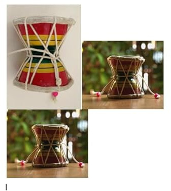 Exklusive Global Religiöse Holztrommel DAMRU Lord Shiva, 7,6 cm, Natraja, Tandava, Hindu, Gott, DAMR00 SHIV