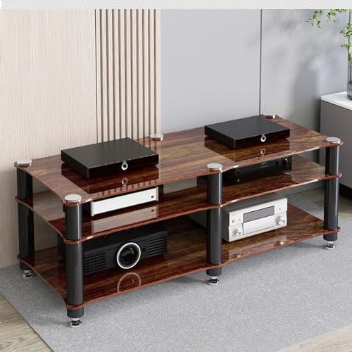 CHZDPP Stereokabinett Audio-Schrank/TV-Ständer, Zuhause Stereoschrank/Audioständer für DVD-Player/Verstärker, Multifunktionaler wasserdichter Medienschrank(Brown)