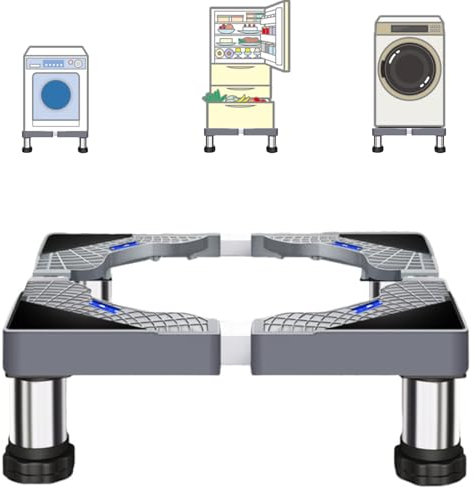 SSEHCWAN Washing Machine Stand, 4 Legs Adjustable Washer Stand Height 13-16 cm Washing Machine Base Fridge Stand 43-62 cm for Tumble Dryers Washer Cookers Fridges