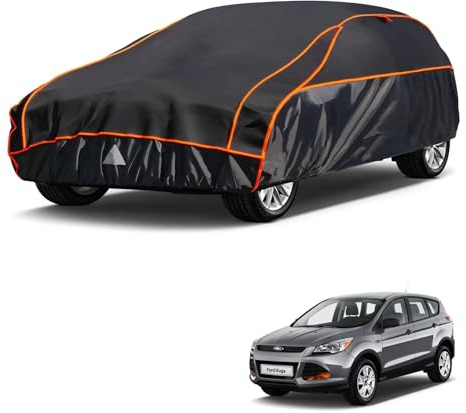 kayme Hagelschutzplane Auto Autoabdeckung Wasserdicht Atmungsaktiv，Hagelschutz Vollgarage Passend für Ford Kuga（2018-2024）, Hagelschutzgarage Abdeckplane für Hagel Sonne Regen Schutz, Schwarz