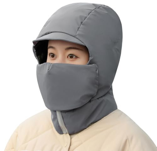 haozaikeji Abnehmbare Fliegermütze Damen Herren Trappermütze Frauen Trapper Warm Wintermütze mit Ohrenklappen Damenmütze Winddicht Balaclava Mütze für Radfahren Skifahren Outdoor
