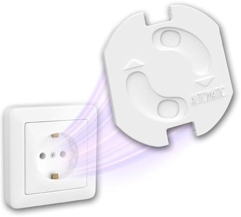 WunderHippo 25x Protector de Enchufes para Bebés – Tapas de Seguridad Infantil para Enchufes – Protectores de Enchufes con Giro – Protección para Bebés en el Hogar – Seguridad en Casa