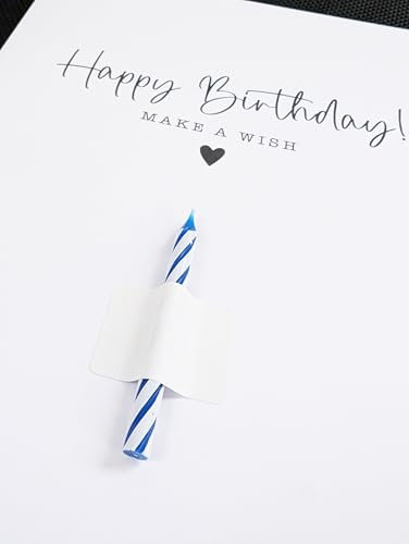 the lazy panda card company Set aus 3 Geburtstagskarten mit 'Make a Wish' und echter Geburtstagskerze mit roten Umschlägen Großes A5-Format