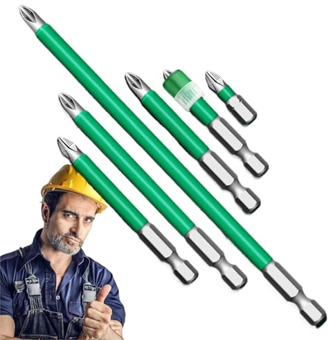 Magnetic Screwdriver Bits, Multipurpose Anti-Slip Bits, Sturdy Drill Bit, Rustproof Coated, Portable Toolkit Accessories, Precision Tool for Furniture Assembly