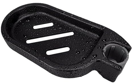 Porte-savon à clipser, compatible avec barre de 22 mm, plat en ABS pour douche, plateau chromé réglable à 360 ° pour évier de cuisine et de salle de bain (noir)