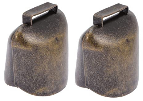Happyyami Campanelli Per Bovini in Metallo 2 Pezzi, Ornamenti Per Collari Di Bestiame Resistenti e Leggeri, Accessori Per Pascolo e Forniture Agricole, Per Allevamento All'aperto