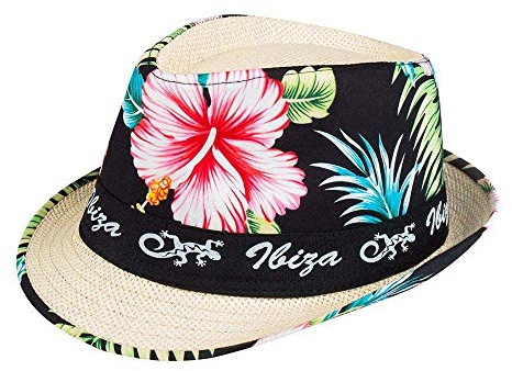 Boland 52226 - Hut Ibiza mit Blumen, Blütenmotiv, Beachparty, Strandparty, Sonnenhut, Karneval, Mottoparty