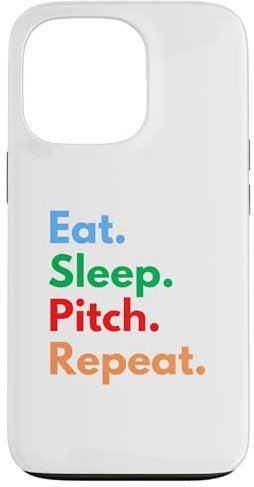 Eat Sleep Pitch Repeat pour les amateurs de pitching Coque pour iPhone 13 Pro