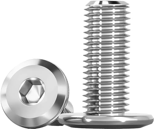 Humyu Edelstahl Schrauben M8 x 20mm, Linsenkopfschrauben Innensechskant | 10 Stück Flachkopfschrauben Innensechskant Edelstahl A2 V2A, Schrauben Möbelschrauben für DIY & Möbelreparatur