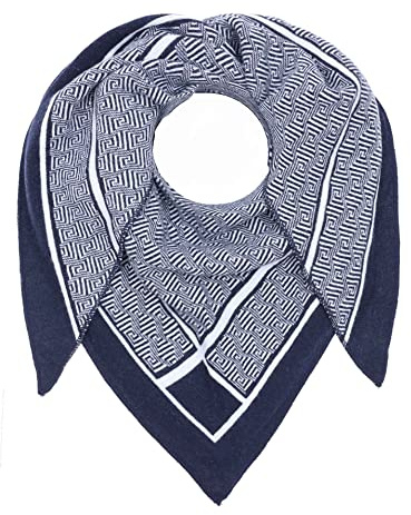 Zwillingsherz Damen Dreieckstuch Schal Dreiecksschal Damen mit Kaschmir Anteil Modell Labyrinth Story Trend flauschiger Frauenschal Accessoire Schals und Tücher modischer Begleiter