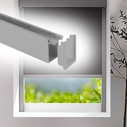 2 Pcs Gray U-Shaped Window Shades Side Ra - Light Blocking Strips for Privacy Protection Ideal for Nursery & Bathroom 58in (147.3cm) Sleepy Time Tracks