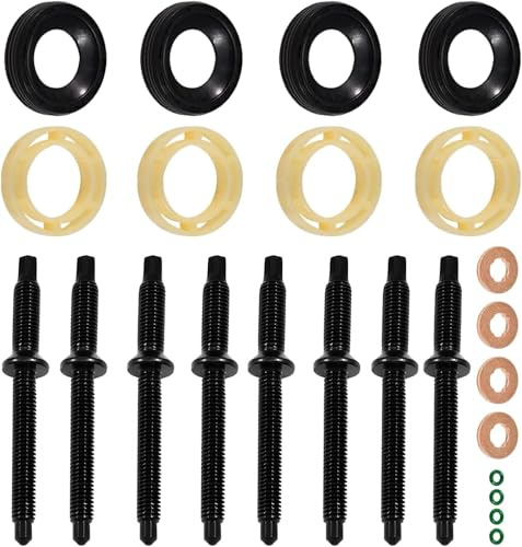 Dtenlur 16PCS Kit de Reparación Inyector Sellos de Inyectores Kit Junta Tórica de Inyector de Combustible Junta de Inyector Diesel Kit de Arandela de Inyector Diesel Kit de Sello de Inyector 1.6 HDI