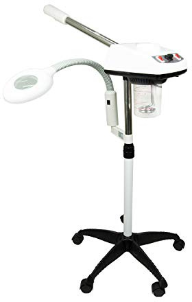 Sanqiao 2 in 1 Professional Facial Steamer with 5X Magnifying Lamp, Height Adjustabl, Suitable for Salon SPA Face Care, White