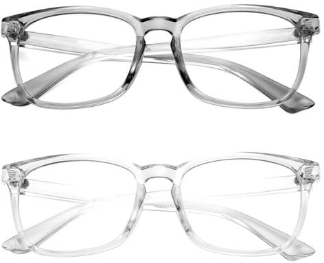 deegbbyi 2 Paires Lunette Anti Lumière Bleue, Anti Fatigue Ultra Légère | Bloquant les UV Lunettes D'ordinateur Lunettes de Protection pour Homme Femme Écran Gaming Lecture écriture
