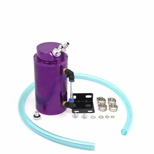 OTC-1001 Universal Aluminium Racing Oil Catch Tank Bränsleförsörjning & behandling Servostyrningsolja Behållare(PURPLE)