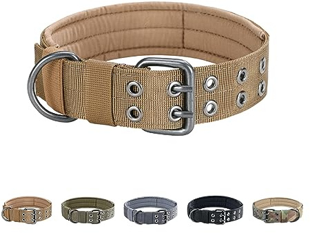 EXCELLENT ELITE SPANKER 1,5“ Breite militärische Hundehalsband einstellbare Metall D-Ring & Schnalle Arbeiten Hundehalsband für mittlere große Hunde(COB-M)