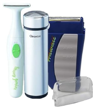 Cleancut Personal Electric Shaver & Trimmer Combo - ES412 Foil Shaver, PS335 Body Trimmer for Men & Women, Rechargeable Cordless Shaver for Face, Pubic, Intimate Areas - Made in Japan