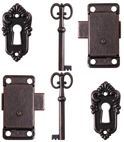 YARNOW 2pezzi Serrature Per Armadietto in Vintage Chiave Per Cassette Di Legno Scatole Di Stoccaggio Mobili Antichi