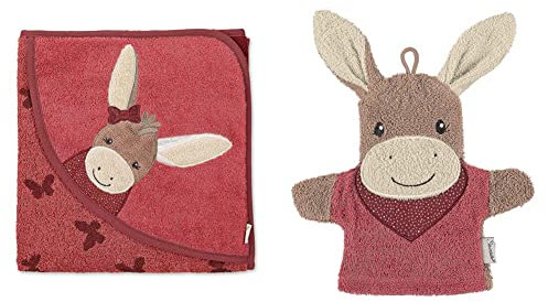 Sterntaler Kapuzenbadetuch 100x100 Emmily Schmetterlinge & Spiel-Waschhandschuh Emmily