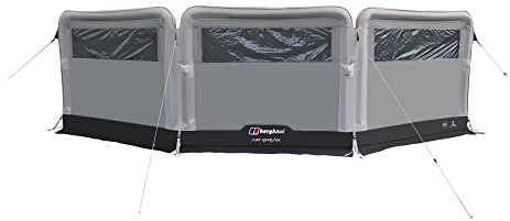 Berghaus Air Inflatable Windbreak, Wind Shelter, Privacy Shelter, Ideal for the Campsite, Garden, Picnic's and the Beach, Caravanning & Camping Equipment (Grey)