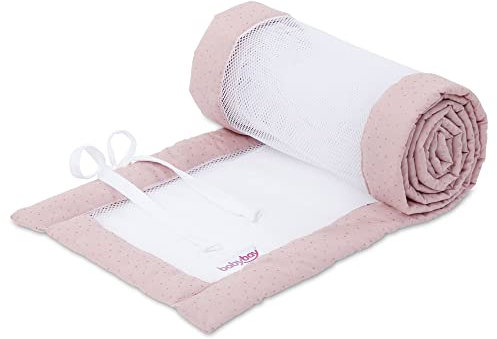 babybay Nestchen Mesh Royal passend für Modell Original, rosé Glitzerpunkte gold