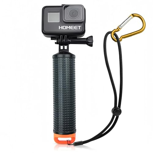 Homeet Schwimmer Handgriff Unterwasser Hand Grip Schwimmender Handstick Monopod Pole Selfie Stick Ergonomisch für Action Kameras【Orange】