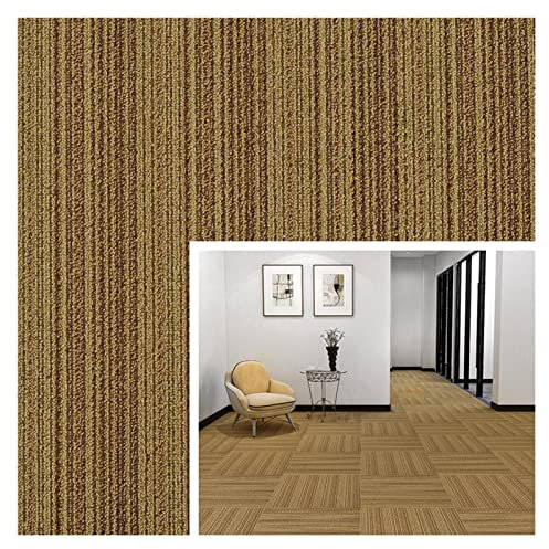YJEUZCD Läufer Teppiche Flur, 5,5 Mm Dick Wohnbereich Boden Teppichfliese, Waschbar Balkon Büro Wohnbereich Kommerzieller Teppichboden, 50x50cm (Farbe : Braun, Größe : 5pcs)