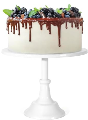 Alzata per Torta, Porta Cupcake Rotondo in Metallo, Snack, Biscotti, Piatto per Caramelle, Accessori per Piatti da Esposizione per Dessert, Celebrazione di Feste di Compleanno, Bianco(L)