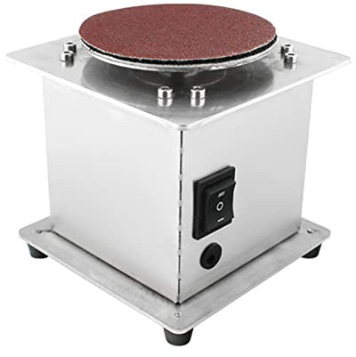 HUIOP lijadora de disco de banco de bordes eléctrico 7 velocidad variable 20 discos de lijado autoadhesivo bricolaje lijadora de sobremesa pulidora pulidora para madera plástico metal